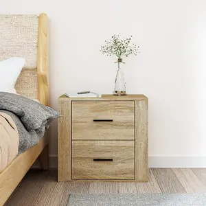 Berkfield Wall-mounted Bedside Cabinet Sonoma Oak 50x36x47 cm