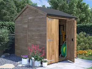 Dunster House Bike Shed Storage 1.8m x 2.4m Garden Building Wooden Pressure Treated Overlord Apex