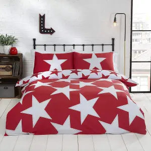 All Stars Starry Red Duvet Cover Set