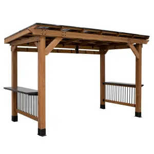 Backyard Discovery Saxony XL 100% Cedar Wood BBQ/Grill Gazebo