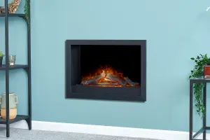 Adam Toronto Electric Wall Inset Fire with Logs & Remote Control in Black