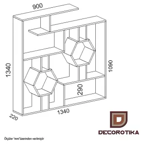 Decorotika Tamara Bookcase Shelving Unit