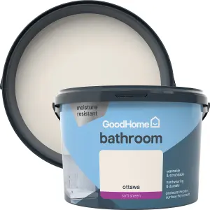 GoodHome Bathroom Ottawa Soft sheen Emulsion paint, 2.5L