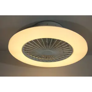 Crystiana Ceiling Fan with LED Lights White