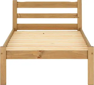 Panama 3ft Single Bed Frame in Natural Wax