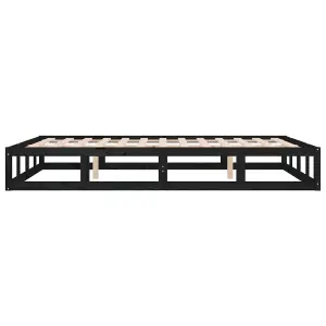 Berkfield Bed Frame Black 140x200 cm Solid Wood