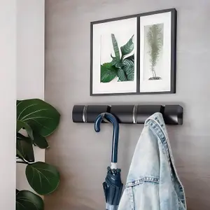 House of Home 4 Hooks Hanging Clothes Rack for Doors, Halls, Bedrooms & Entryways Steel Coat Hanger for Coats