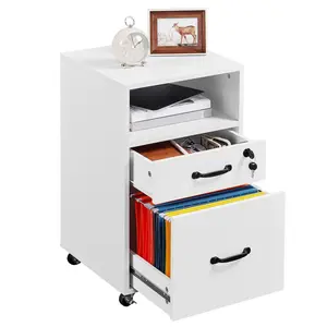 40cm Wide 2 -Drawer Mobile File Cabinet White