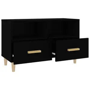 Berkfield TV Cabinet Black 80x36x50 cm Engineered Wood