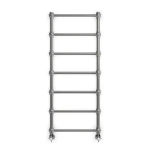 Retro Traditional Heated Towel Rail Grey / 117cm H x 50.4cm W x 10.2cm D