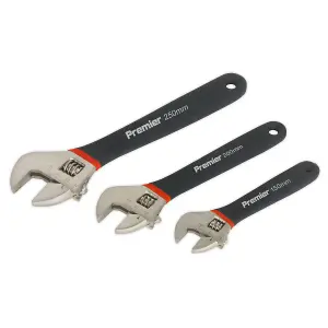 Sealey Adjustable Wrench Set 3pc Ni-Fe Finish AK907