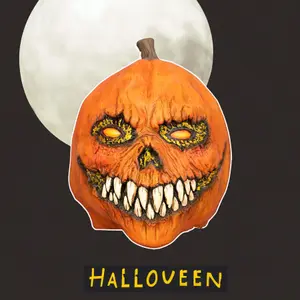 Halloween Pumpkin Latex Mask -  ORANGE