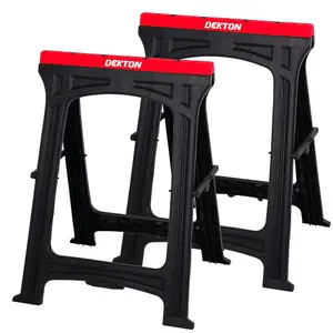 Dekton 2pc Trestles Portable Folding Plastic Anti Slip Saw Horse Max Load 170kg