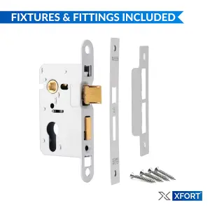 XFORT Polished Brass Euro Profile Sashlock 65mm