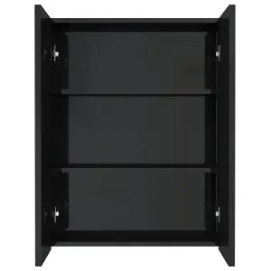 Berkfield Bathroom Mirror Cabinet 60x15x75 cm MDF Shining Black