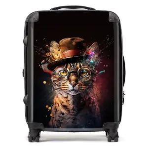 Bengal Cat And Hat Splashart Suitcase - Large