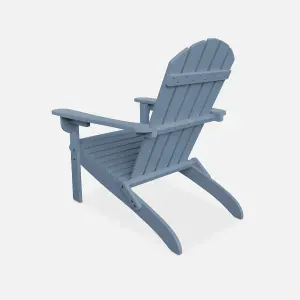 sweeek. Wooden retro garden deck chair Colourful Adirondack Salamanca Grey Blue 73x89x94 cm