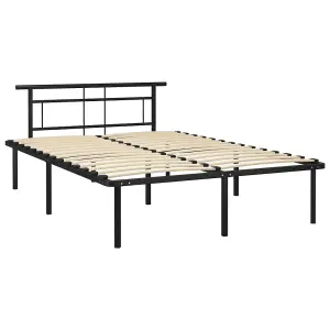 Berkfield Bed Frame Black Metal 140x200 cm