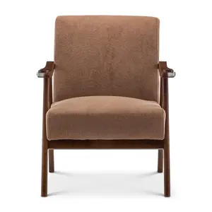 Fabric Cotton Brown Selma Accent Chair