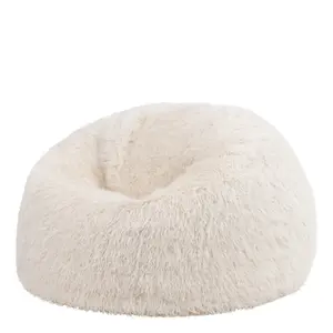 icon Mongolian Classic Faux Fur Bean Bag Chair Natural