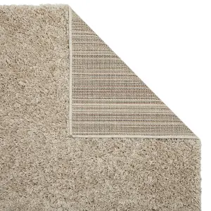 Modern Easy to Clean Light Beige Plain Shaggy Rug for Living Room and Bedroom-80cm X 150cm