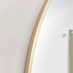 Melody Maison Extra Large Round Gold Wall Mirror 120cm x 120cm (1.2 M x 1.2 M)