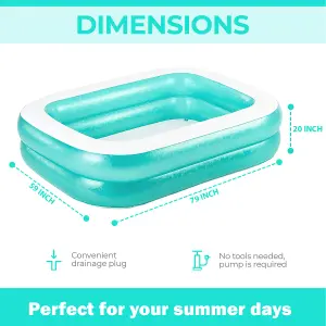 Bestway Rectangular Inflatable Swimming Pool Family Garden Paddling Pool for Summer Fun Samll