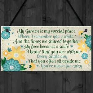 Red Ocean Garden In Memory Of Mum Nan Friend Memorial Gifts Poem Sign Hanging Wall Shed Memorial Plaque Keepsake