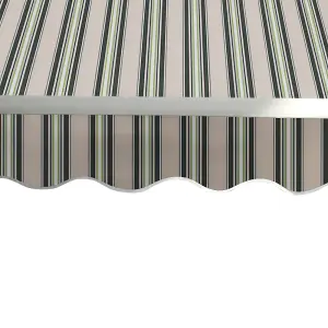 SunDaze 4x3m Garden Awning Replacement Fabric Top Cover Front Valance Multi-Stripe