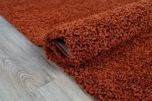 Smart Living Shaggy Soft Thick Area Rug, Living Room Carpet, Kitchen Floor, Bedroom Soft Rugs 60cm x 110cm - Terracotta