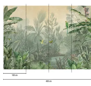 Galerie Havana Green Parrot Jungle Wall Mural