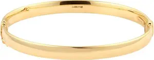 Goldsmiths 9Ct Yellow Gold Hollow Wide Flat Bangle - Goldsmiths Bracelets