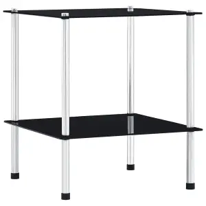 Berkfield 2-Tier Shelf Black 40x40x47 cm Tempered Glass