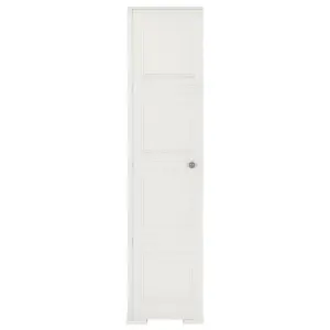 Berkfield Plastic Cabinet 40x43x164 cm Wood Design White