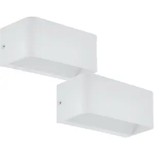 2 PACK Wall Light Colour White Long Box Structure Snug Fitting LED 10W Included