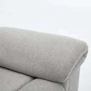 Fosse 2 Seater Manual Recliner Fabric Modern Living Sofa Light Grey