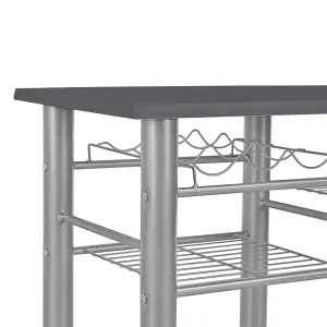 Berkfield 3 Piece Bar Set with Shelves Wood and Steel Black