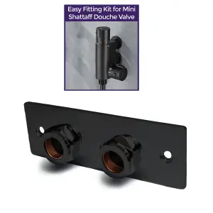 Nes Home Black Easy Fixing Plate Bracket Mini Douche Shattaf Thermostatic Shower Valve