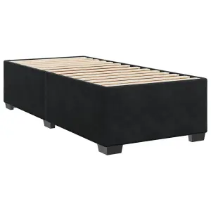 Berkfield Box Spring Bed with Mattress Black 90x190 cm Velvet