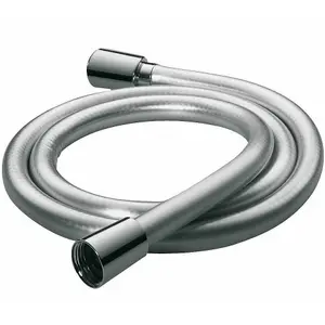 Smooth Shower Hose 1.5m Pipe PVC Double Interlock Silver Chrome Fits Triton Mira