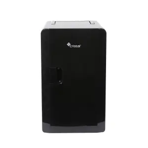 Cristal 16L Compact Mini Cooler Fridge with Built-in 12V Adapter - Black