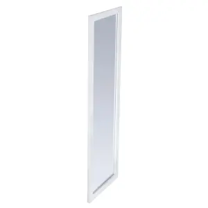 White Rectangular Overdoor mirror Framed Mirror (H)135cm (W)38.5cm