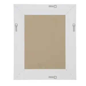 Madge Glass Wall Mirror Gloss White / 74.5cm H x 102.5cm W