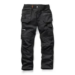 Scruffs Trade Flex Work Trousers Black Hardwearing - 28in Waist, 32in Leg