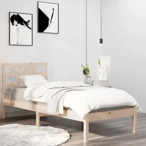 Berkfield Bed Frame Solid Wood 90x190 cm 3FT Single