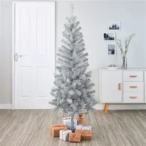 6ft Orelle Iridescent Multicolour Silver Effect Wrapped Full Artificial Christmas Tree