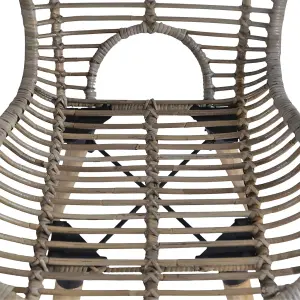 Berkfield Dining Chairs 6 pcs Brown Natural Rattan