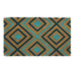 Eco-Friendly Latex Backed Coir Door Mat, Rhombus