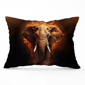 Splashart Elephant and fire Cushions 33cm x 48cm