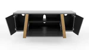 Florence TV-Stand with 2 Doors & 1 Flap Grey/Oak